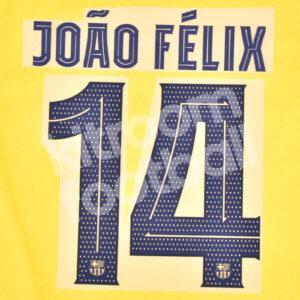 2023-24 Fc Barcelona Senyera Name Number Set #14 JOAO FELIX UCL Repro