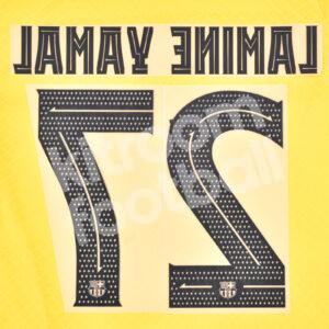 2023-24 Fc Barcelona Senyera Name Number Set #27 LAMINE YAMAL UCL Repro v2 - Image 3