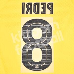 2023-24 Fc Barcelona Senyera Name Number Set #8 PEDRI UCL Repro - Image 3