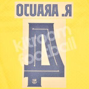 Original 2023-24 FC Barcelona Senyera Name Number Set #4 Ronald ARAUJO Champions League - Image 3