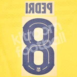 Original 2023-24 FC Barcelona Senyera Name Number Set #8 PEDRI Champions League - Image 3