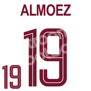 FIFA World Cup Qatar 2022 Away Name Number Set #19 ALMOEZ Repro