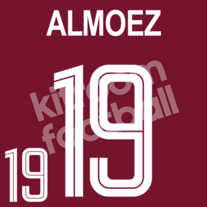 FIFA World Cup Qatar 2022 Home Name Number Set #19 ALMOEZ Repro - Image 1
