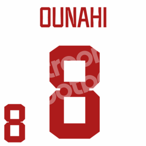FIFA World Cup Qatar 2022 Morocco Away Name Number Set #8 OUNAHI Repro