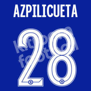 2019-21 Chelsea Home Name Number Set #28 AZPILICUETA Cup Version Repro