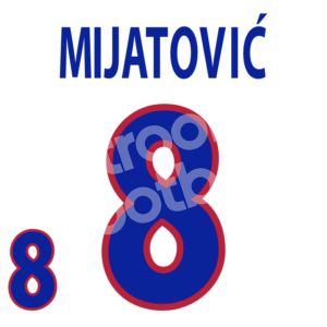 UEFA EURO 2000 Yugoslavia Away Name Set Number #8 MIJATOVIC Repro