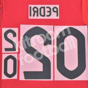 UEFA Euro 2024 Spain Home Name Number Set #20 PEDRI Repro - Image 3