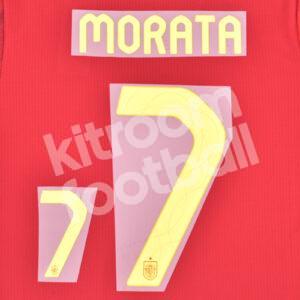 UEFA Euro 2024 Spain Home Name Number Set #7 MORATA Repro