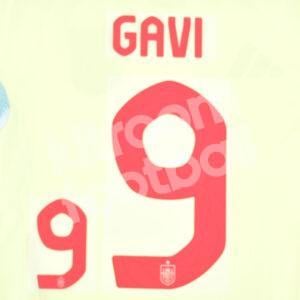 UEFA Euro 2024 Spain Away Name Number Set #9 GAVI Repro