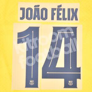 Original 2023-24 FC Barcelona Senyera Name Number Set #14 JOAO FELIX Champions League