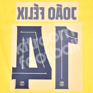 Original 2023-24 FC Barcelona Senyera Name Number Set #14 JOAO FELIX Champions League - Image 3