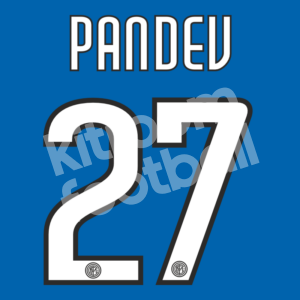 2009-11 Inter Milan Home Name Number Set #27 PANDEV Repro - Image 1