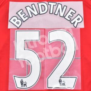 2009-12 Arsenal Home Name Number Set #52 BENDTNER Premier League Flock Repro