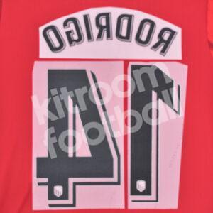 2018-19 Atletico Madrid Home Name Number Set #14 RODRIGO La Liga Repro - Image 3