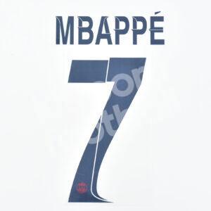 2023-24 PSG Paris Away Name Number Set #7 MBAPPE UCL Repro