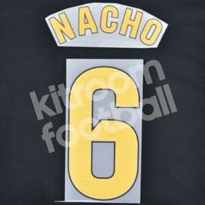 2023-24 Real Madrid Away Name Number Set #6 NACHO La Liga Repro
