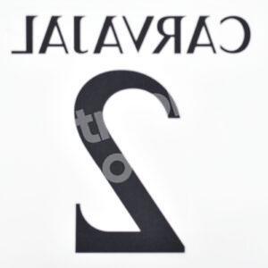 2023-24 Real Madrid Home Name Number Set #2 CARVAJAL Champions Repro - Image 3