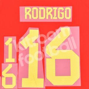 FIFA World Cup Qatar 2022 Spain Name Number Set #16 RODRIGO Home Repro
