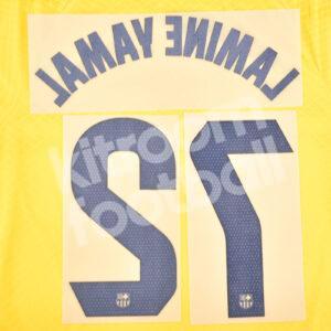 Original 2023-24 Fc Barcelona Senyera Name Number Set #27 LAMINE YAMAL La Liga TPT - Image 3