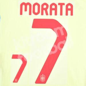 UEFA Euro 2024 Spain Away Name Number Set #7 MORATA Repro