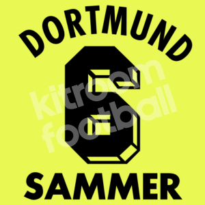 1995-96 Borussia Dortmund Home Name Set #6 SAMMER Black Flock Repro