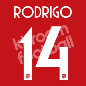 2018-19 Atletico Madrid Home Name Number Set #14 RODRIGO UCL Repro