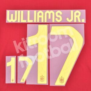 UEFA Euro 2024 Spain Home Name Number Set #17 Nico WILLIAMS JR Repro