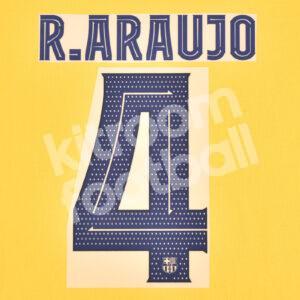 2023-24 Fc Barcelona Senyera Name Number Set #4 Ronal ARAUJO UCL Repro