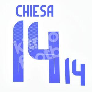 UEFA Euro 2024 Italy Away Name Number Set #14 CHIESA Repro