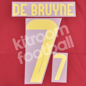 UEFA Euro 2024 Belgium Home Name Number Set #7 DE BRUYNE Repro