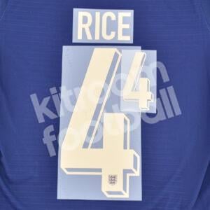 UEFA Euro 2024 England Away Name Number Set #4 RICE Repro