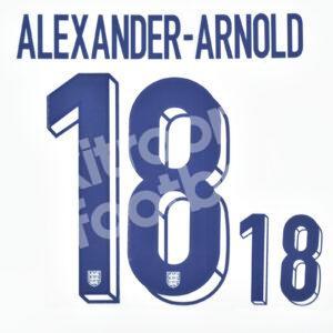 UEFA Euro 2024 England Home Name Number Set #18 ALEXANDER-ARNOLD Repro