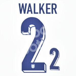UEFA Euro 2024 England Home Name Number Set #2 WALKER Repro