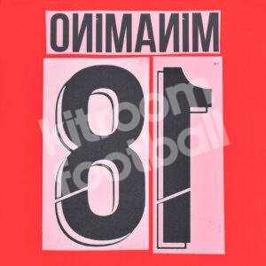 2019-22 Liverpool Home Name Number Set #18 MINAMINO UCL Repro - Image 3