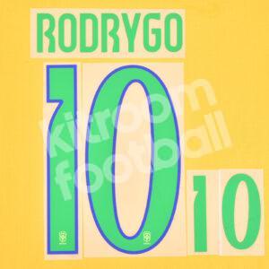 Copa America 2024 Brazil Home Name Number Set #10 RODRYGO Repro