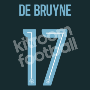2017-18 Manchester City Third Name Number Set #17 DE BRUYNE UCL Repro