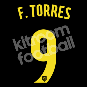 2016-17 Atletico Madrid Third Name Number Set #9 Fernando TORRES Repro v2 - Image 1