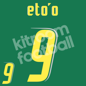 World Cup 2006 Cameroon Home Name Number Set #9 ETOO Repro