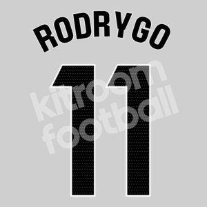 2024-25 Real Madrid Home Name Number Set #11 RODRYGO La Liga Repro