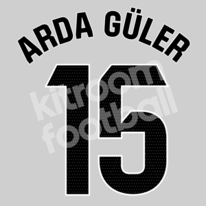 2024-25 Real Madrid Home Name Number Set #15 ARDA GÜLER La Liga Repro