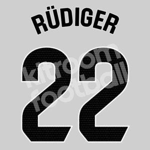 2024-25 Real Madrid Home Name Number Set #222 RÜDIGER La Liga Repro