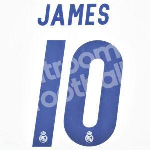 2016-17 Real Madrid Home Name Number Set #10 JAMES Repro