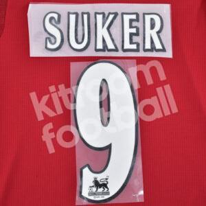 1999-00 Arsenal Home Name Set #9 SUKER  Premier League Flock Repro