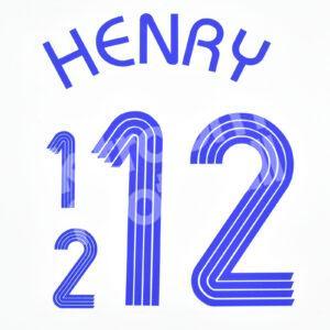 World Cup 2006 France Away Name Number Set #12 HENRY Repro v1