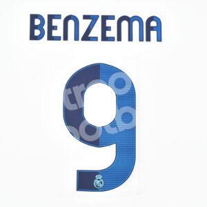 2012-13 Real Madrid Home Name Number Set #9 BENZEMA Repro