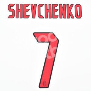 2004-06 AC Milan Away Name Number Set #7 SHEVCHENKO Repro