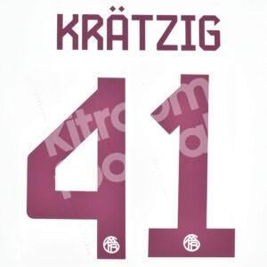 2023-24 Bayern Munich Third Name Number Set #41 KRATZIG Repro