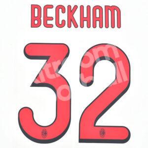 2009-10 AC Milan Away Name Number Set #32 BECKHAM Repro