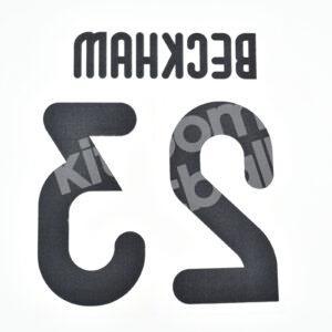 2009-10 AC Milan Away Name Number Set #32 BECKHAM Repro - Image 3