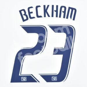 2008-13 LA Los Angeles Galaxy Home Name Number Set #23 BECKHAM MLS Repro